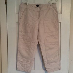 NWOT J Crew City Fit Capri Cargo-Style Linen Pants